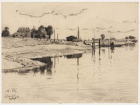 KT 1318
<br/>
Boerderij aan een rivier in de omgeving van Rhenen
<br/>
<em>Bastert, Nicolaas (1854-1939)</em>